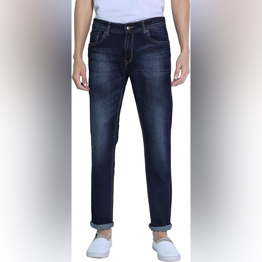 Comfort Denim Outfitters Mens Slim Fit Jeans Dark Wash Indigo Blue 38x32 NWT